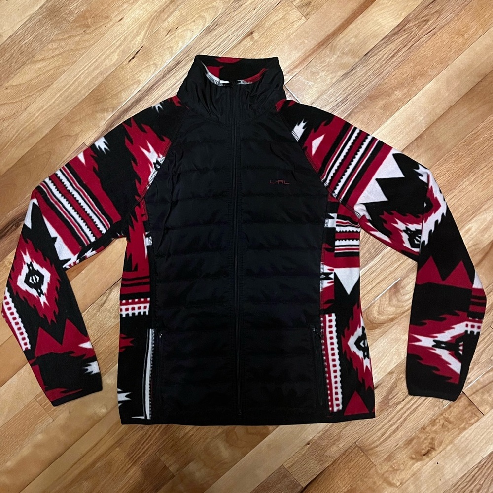 Ralph Lauren Southwestern Fleece Puffer jacket Womens Sz S
